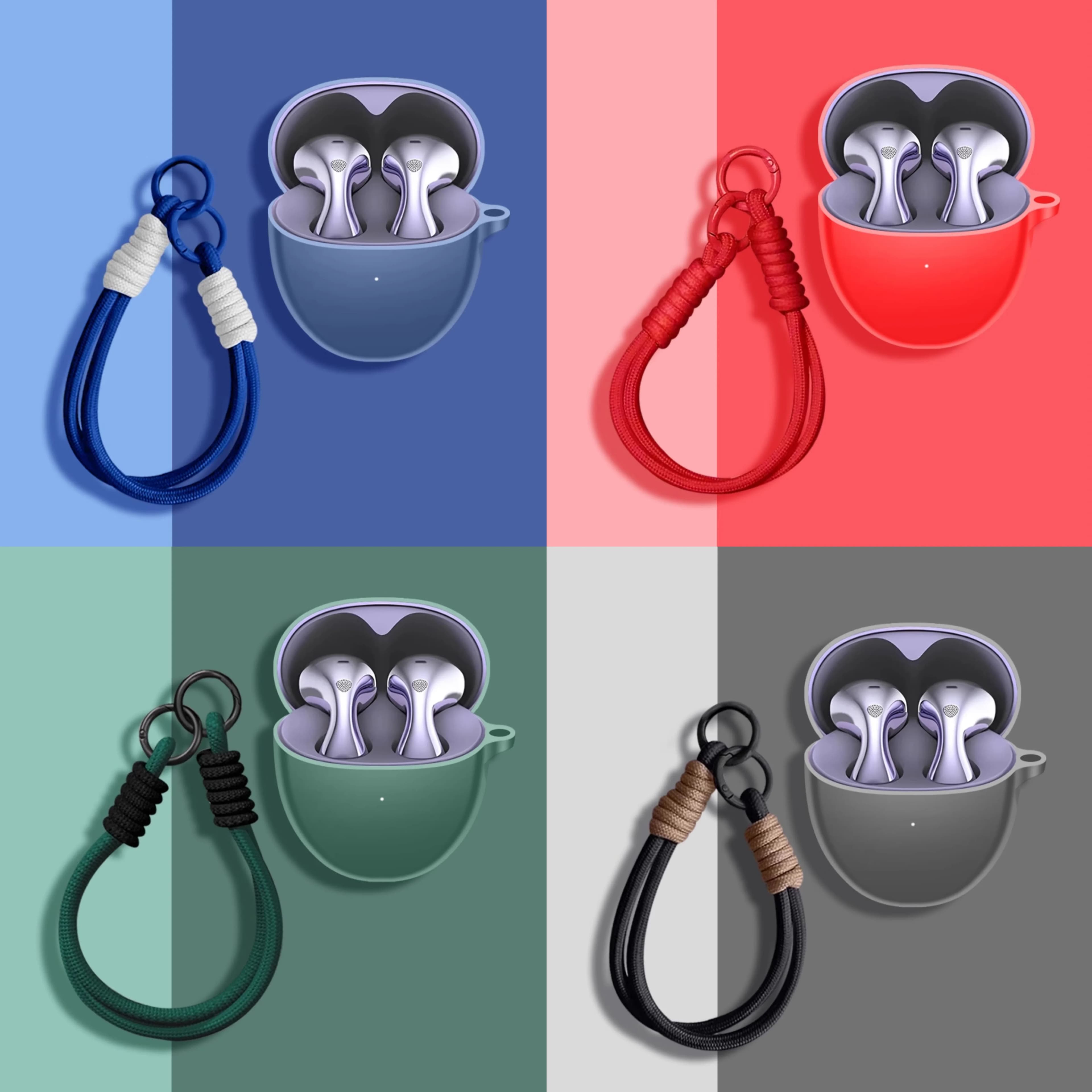 Nuova custodia protettiva in silicone per Huawei Freebuds 6 Auricolare Bluetooth senza fili Custodia Shell per Freebuds 5 6 Cover con gancio