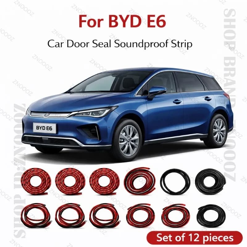 Guarnizione per Porta Auto BYD E6, Striscia in Gomma a Doppio Strato Insonorizzante, Antipolvere e Impermeabile, Set da 12 Pezzi