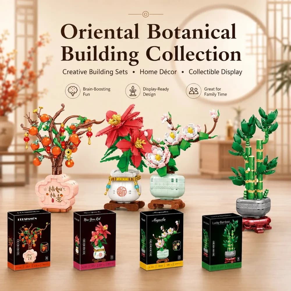 Orchid Building Blocks Flowers, Home Décor Accessory for Adults, Botanical Collection, Valentines Day Gift Idea (606 Pcs)