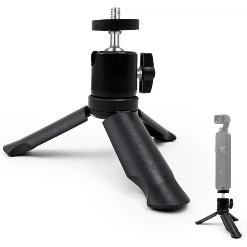 Lightweight Mini Travel Tripod for DJI Osmo Pocket 3&2, 1/4"-20 Foldable Tabletop Stand w/ 360° Head, for Camera & Phone