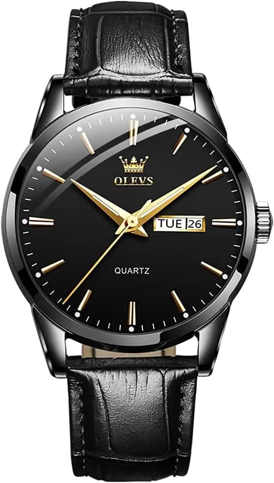 Orologio da Uomo Semplice con Giorno e Data, Orologi al Quarzo Analogici in Acciaio Inossidabile per Uomo, Classico Luminoso