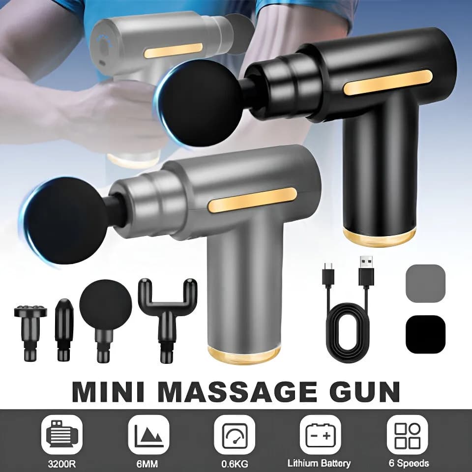 USB Mini Massage Gun Fascia Machine Muscle Relaxation Vibrating Gun Rod Massage Fitness Equipment Neck Grab Fascia Gun