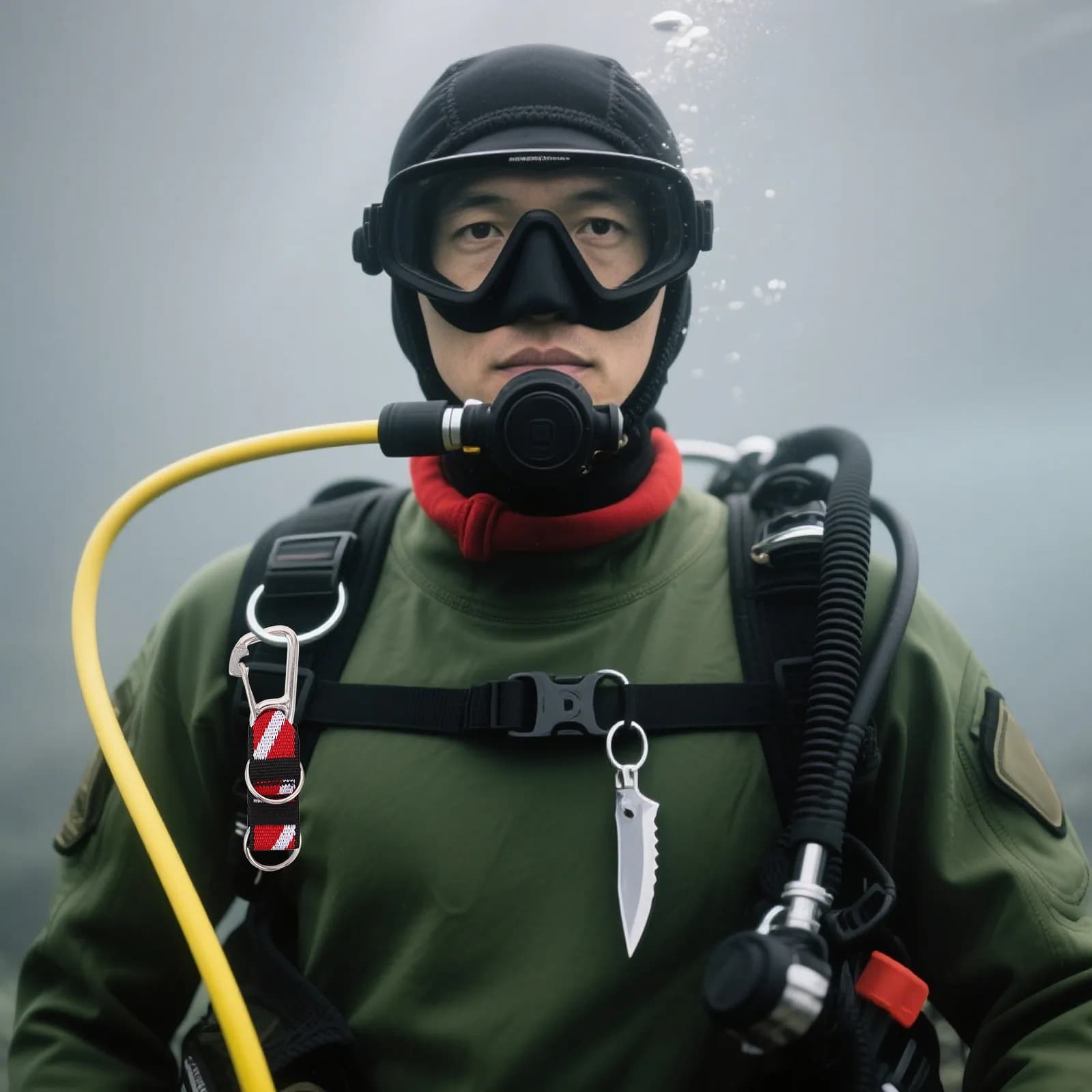 Supporto per Attrezzatura Subacquea, Gancio di Sicurezza in Metallo per Boccaglio Regolatore Snorkeling e Octopus, Portaboccaglio, Bandiera Subacquea