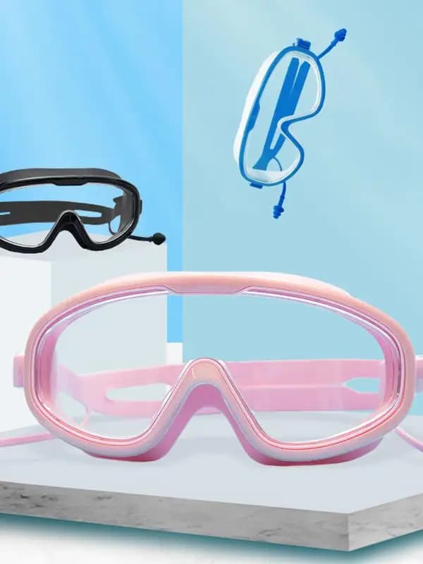 Swimwear with large integrated high-definition frame, electroplated, plates, light, waterproof and anti-fog for men and women