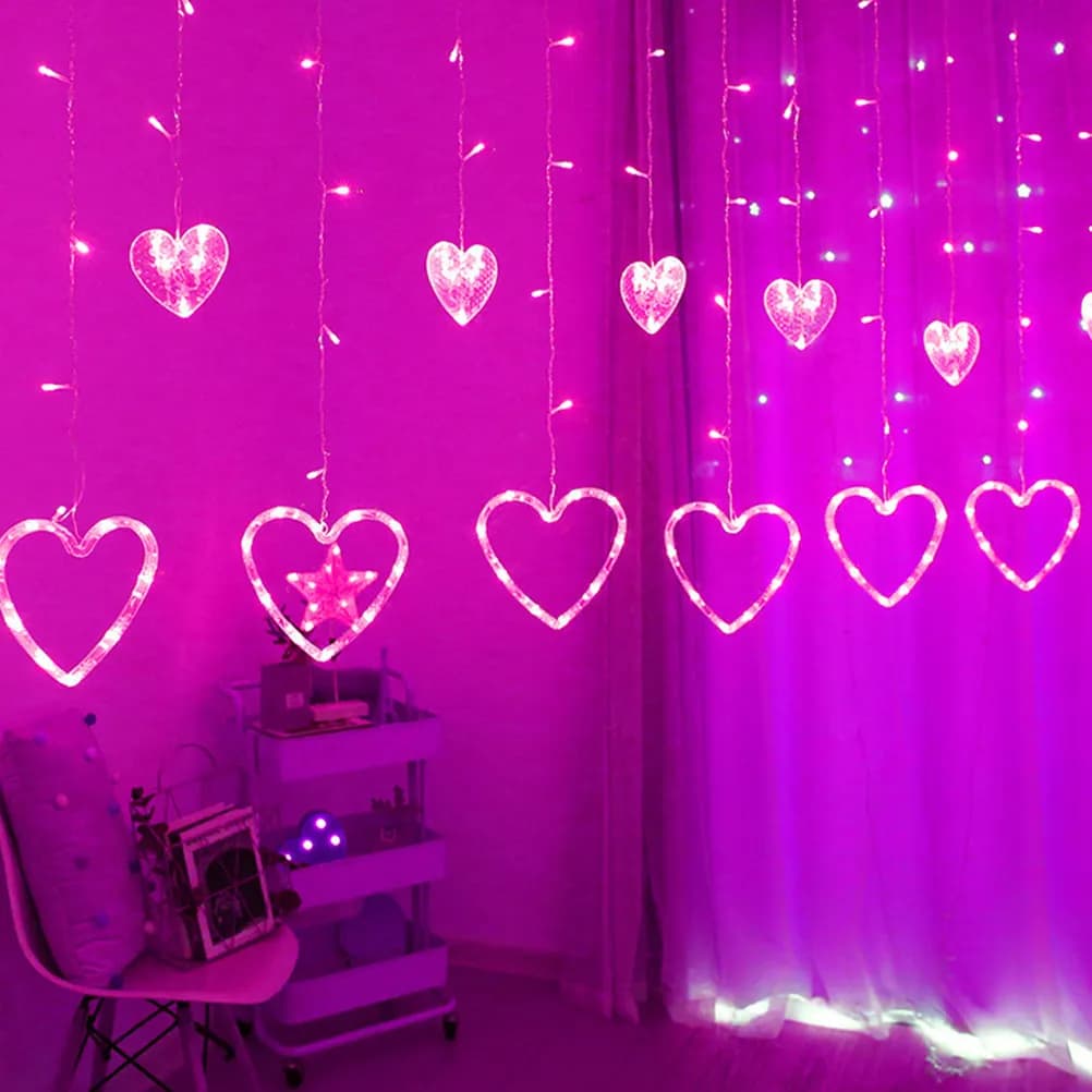 LED Icicle String Light Pink Curtain Fairy Light Waterproof Wedding Party Home Decor Button Controller Eu Plug