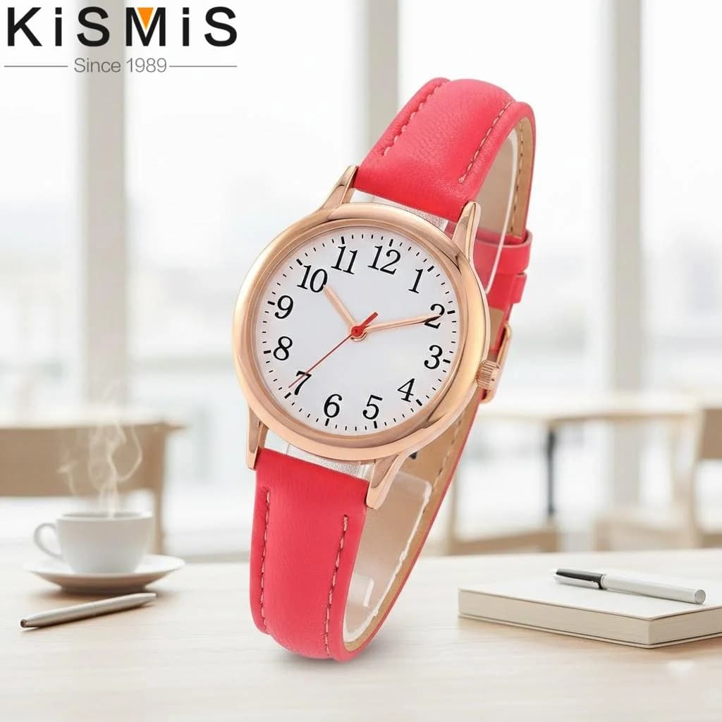 Orologio al quarzo alla moda da donna, numeri facili da leggere, quadrante semplice, braccialetto sottile, orologio elegante