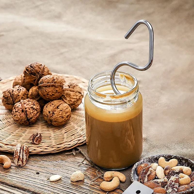 1 set of stainless steel peanut butter blender, food material, butter sauce blender, a comfortable kitchen tool