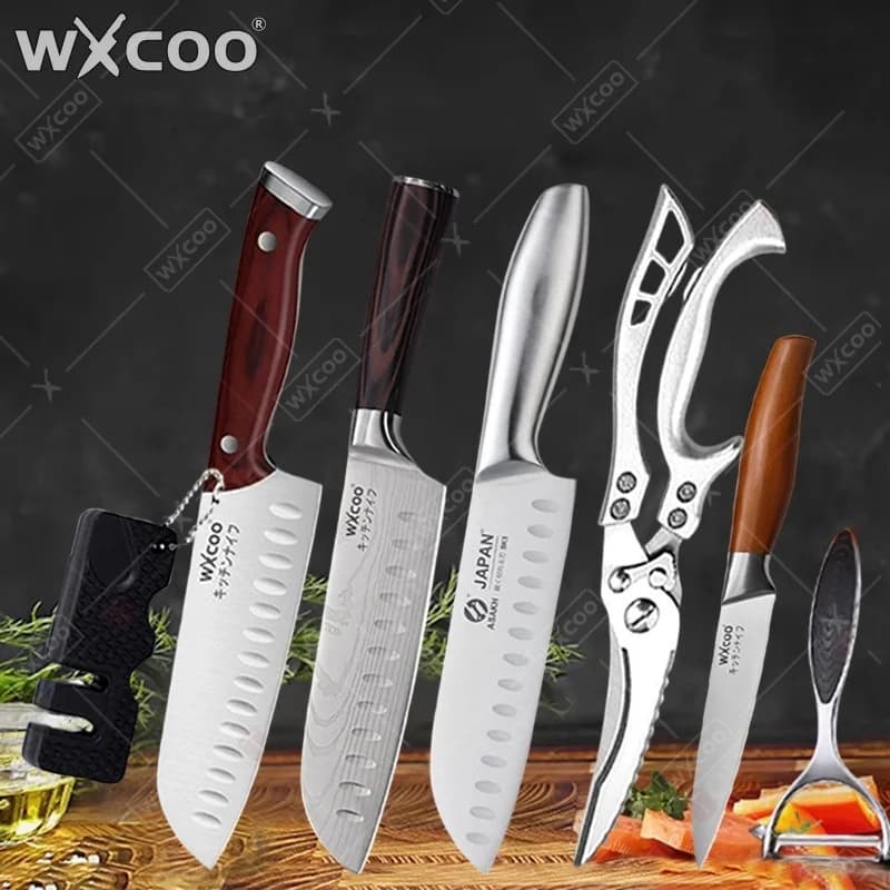 Coltello da Cucina Professionale WXCOO con Manico Ergonomico, Coltello da Chef in Acciaio Inossidabile, Utensile Domestico per Tagliare Verdure e Pelare Frutta