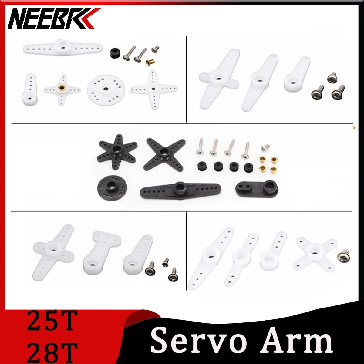 DSpower 25T 28T RC Servo Arm doppia testa di tipo rotondo accessori per sterzo Set per RC Car Drone Plane Model RC Crawler Parts