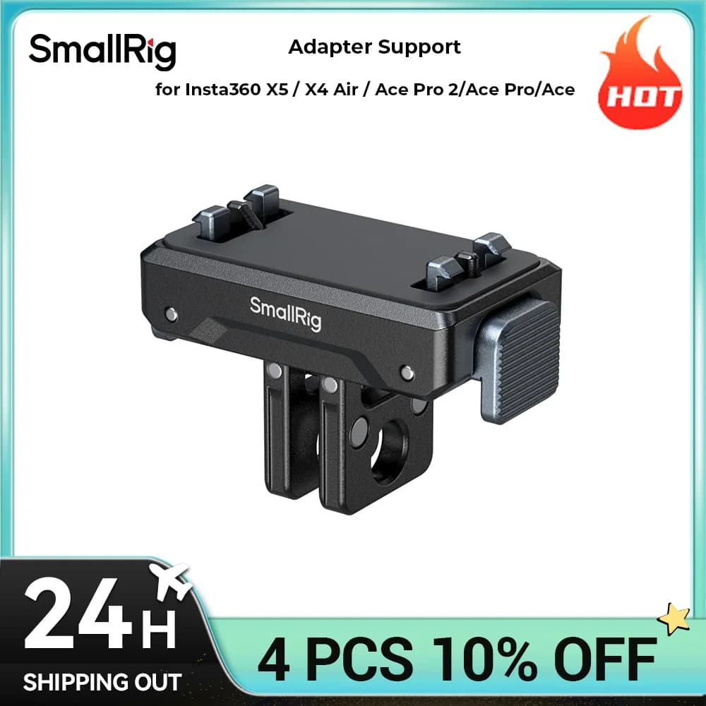Supporto adattatore SmallRig per Insta360 X5 / X4 Air / Ace Pro 2/Ace Pro/Ace con un supporto pieghevole a 2 poli per selfie stick 5814