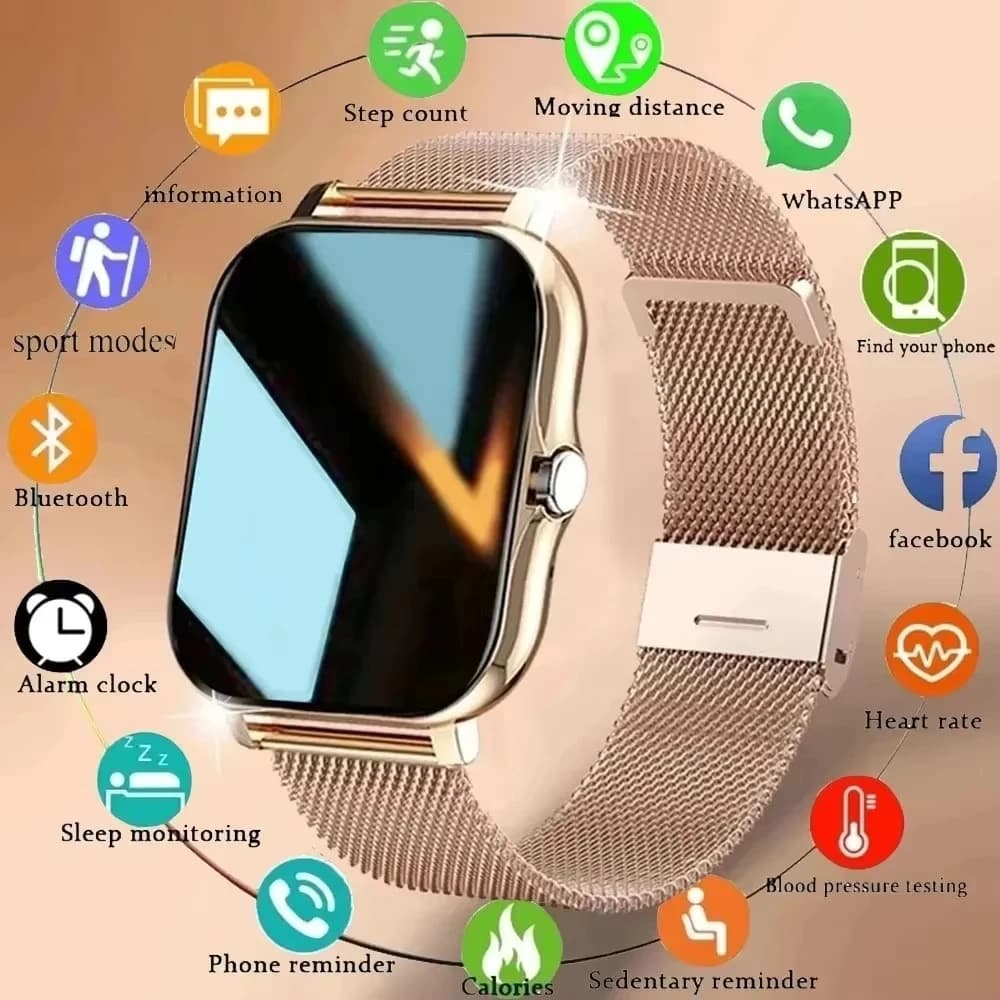 LAXASFIT 2025 New Smart Watch Bluetooth Talk Full Touch Screen Cardiofrequency Sport Fitness Smart Watch Man Woman Gift