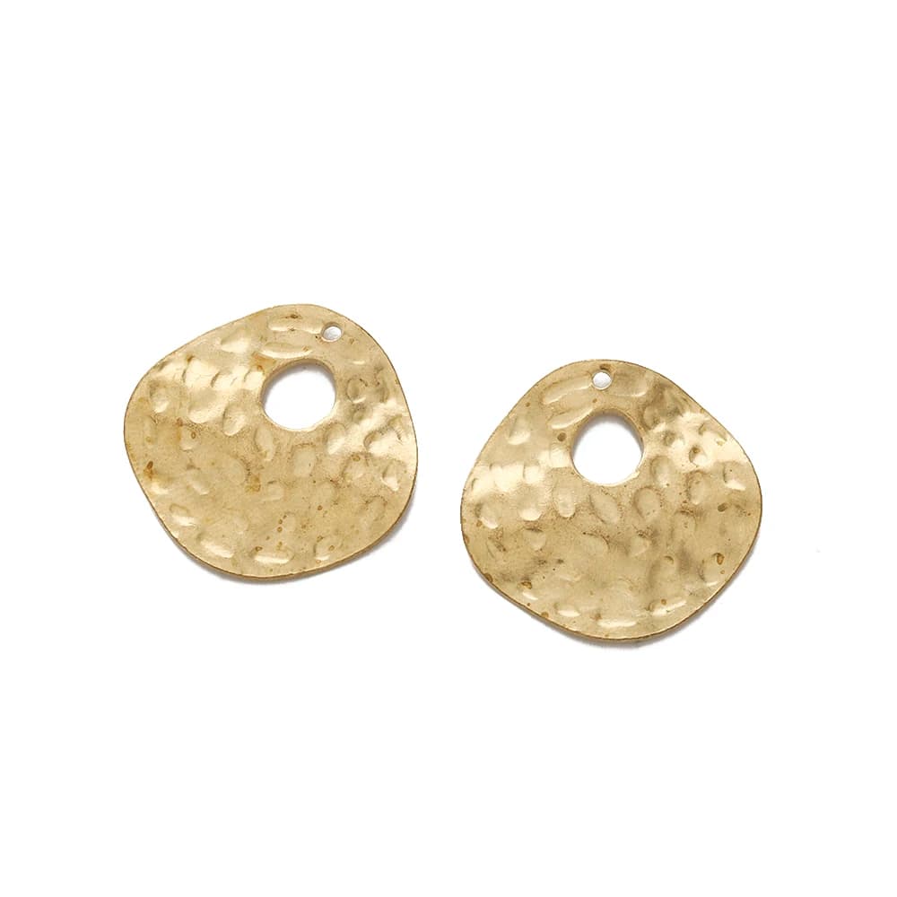 10 pezzi di ottone grezzo cerchio irregolare strutturato Charms curvo timbratura ciondolo Charms per collana fai da te gioielli orecchino che fa risultati