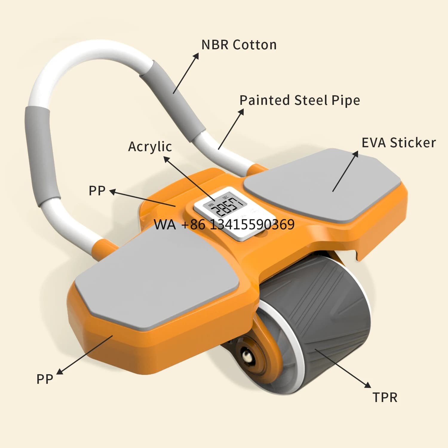 Wholesale Free Sample Elbow Support Automatic Rebound Abdominal Wheel Abdominal Wheel Abdominal Wheel Roller For Abdominal Exercise Machine