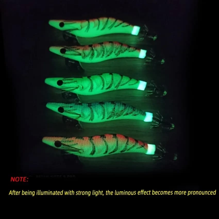 Esca Artificiale a Forma di Calamaro con Effetto Luminoso Realistico 2.5 # Ami da pesca ultra affilati da 10 cm, 12 g, 5 pezzi per scatola, per calamari e seppie in acqua salata