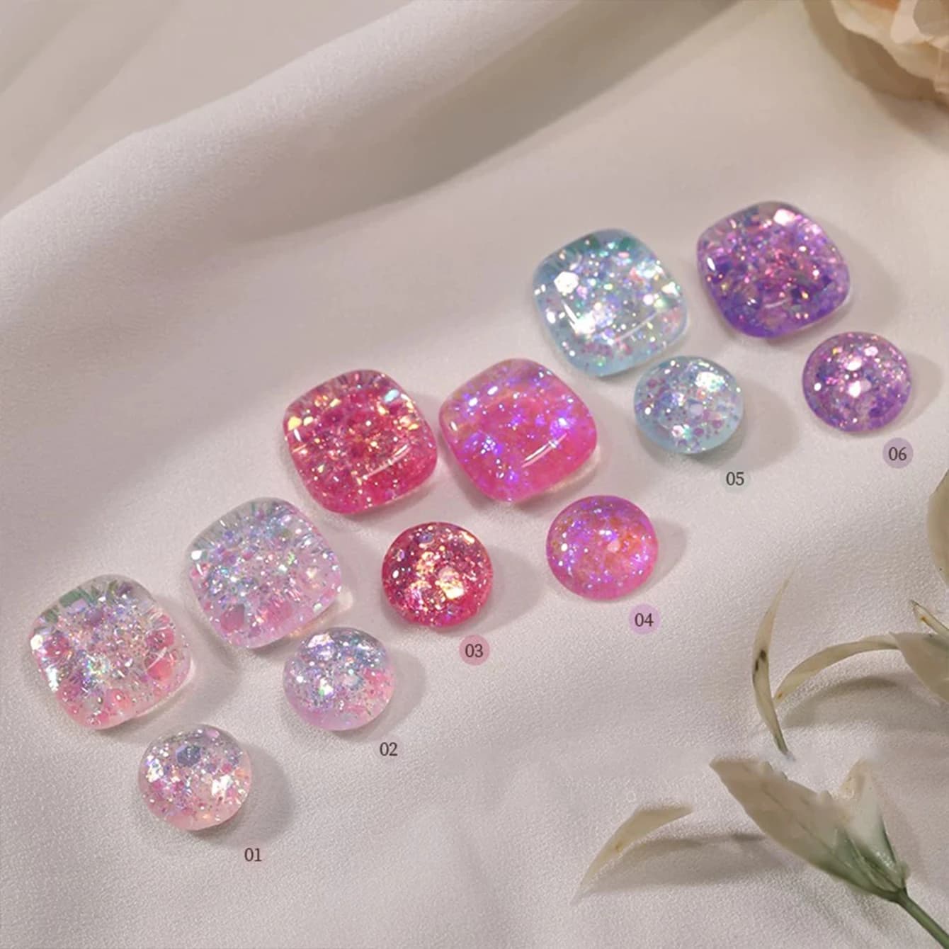 MISS MIANEL 10ML 1-12PCS Smalto per Unghie Effetto Cervo Rosa Blu con Paillettes Stroboscopiche Super Brillanti Gel Glitterato Sbiancante