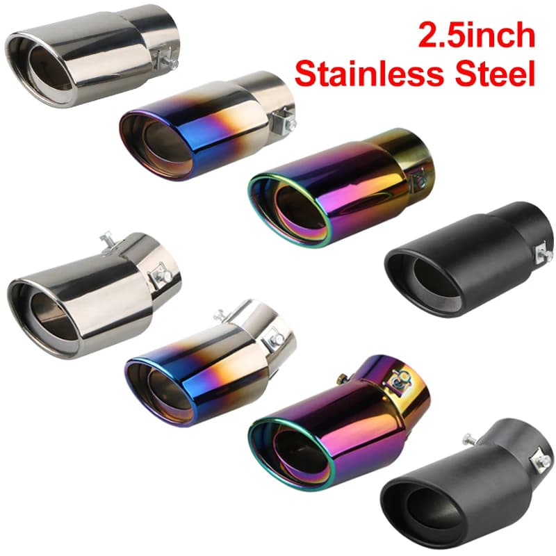 Auto 2.5" Exhaust Terminal in Stainless Steel Chromed for Most Cars