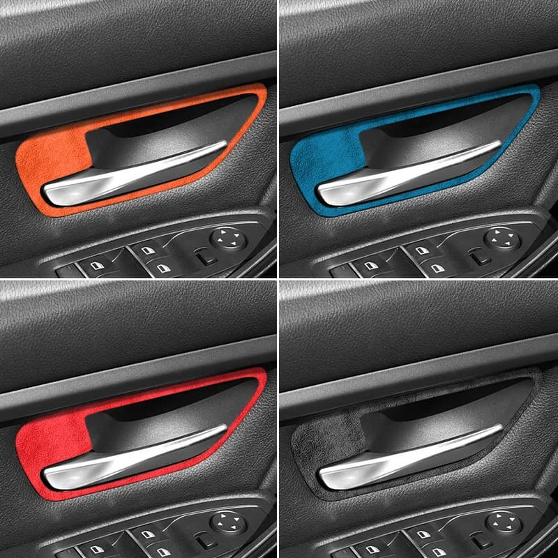 Adesivo per Cornice Maniglia Interna Portiera Auto in Alcantara per BMW F30 F34 (2013-2018) F36 (2014-2019) - Accessori Interni Auto