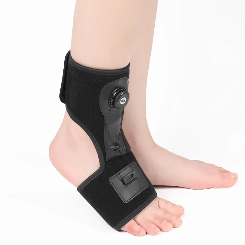 1 Pezzo Ortesi per Caviglia con Supporto Fisso a Pomello, Cavo in Acciaio, Antiscivolo in Silicone, Protezione per Piede Cadente e Flessione del Piede, Regolabile per l'uso con le scarpe