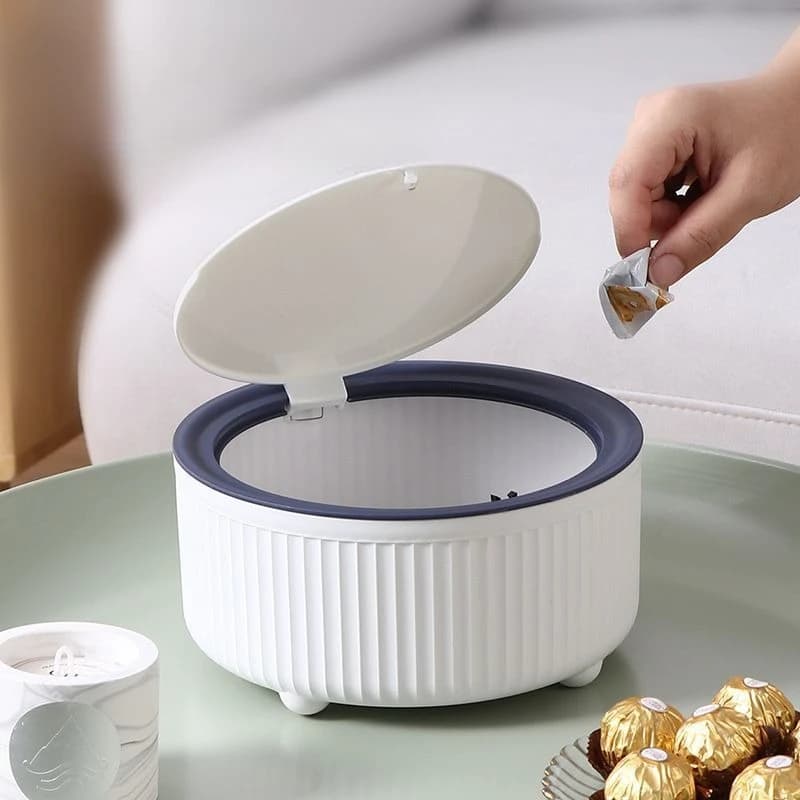 Bidone della spazzatura da tavolo tipo pressa Soggiorno Simpatico secchio vari per auto Home Office Scrivania Sala da pranzo Bidone portaoggetti Cestino della spazzatura