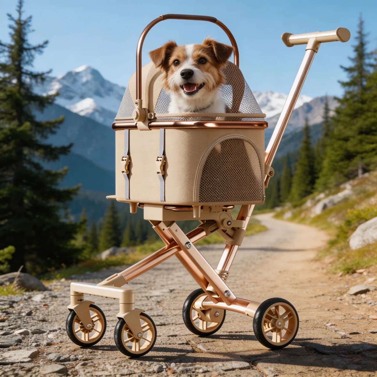 Passeggino Portatile Separabile per Animali Domestici, Pieghevole con Un Clic, Trasportino Universale Compatto e Leggero per Gatti e Cani, Ideale per Viaggi