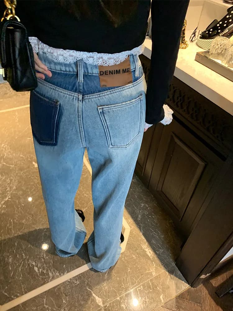 Women's Fleece Lined Straight Leg Jeans Thick Warm Winter New Design High Waist Long Pants Denim Fabric Zipper Closure Light ...