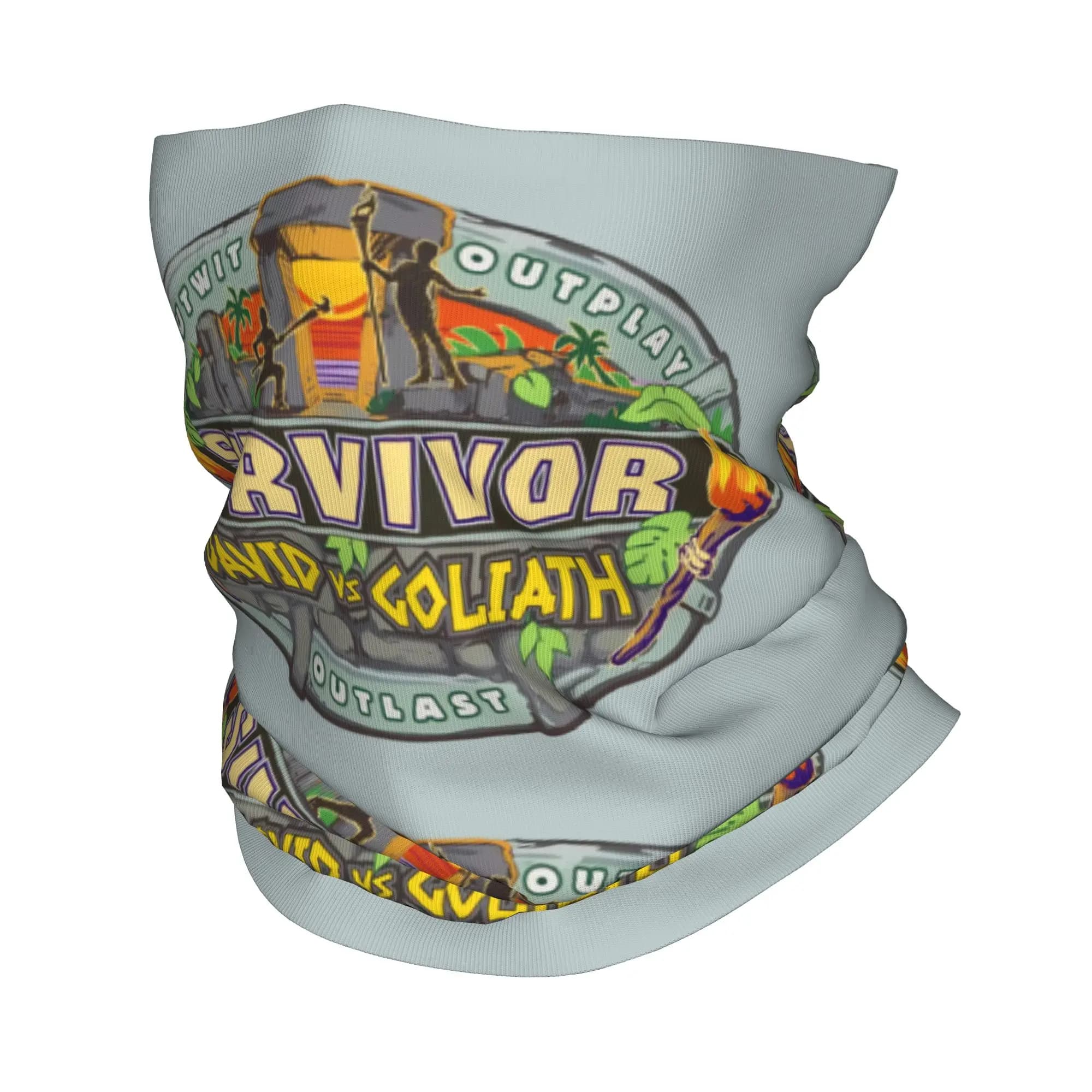 S-Survivors 2026 Mamanuca Fiji Bandana Copricollo Stampato David vs. Goliath Sciarpa per il viso Maschera multiuso Ciclismo Invernale per adulti