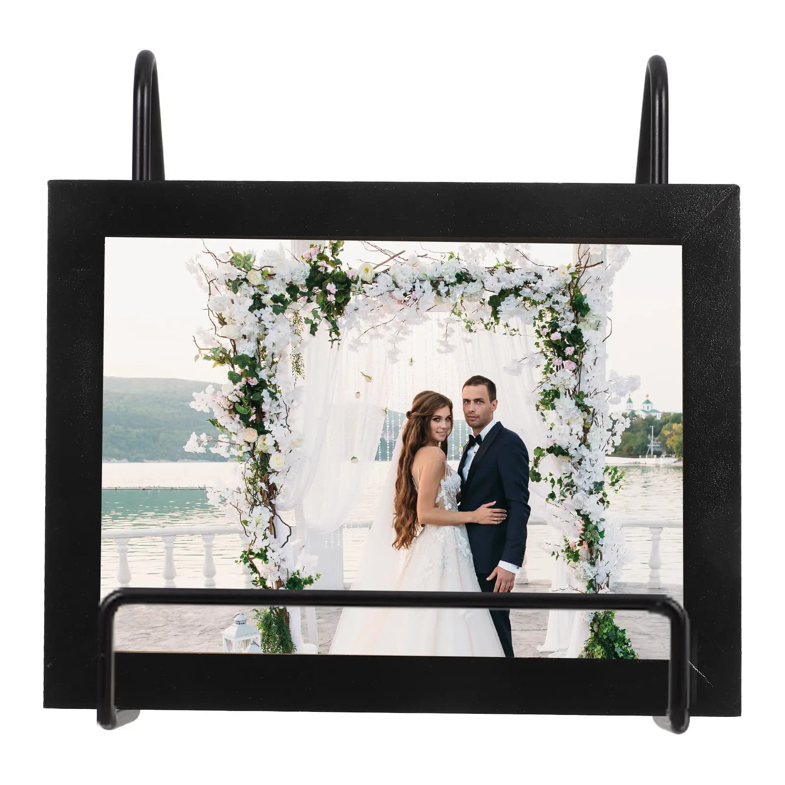2Pcs Iron Frame Holders Modern Minimalist Picture Stand Plate Holder Book Display Easel for Living Room Kitchen Studio Desk