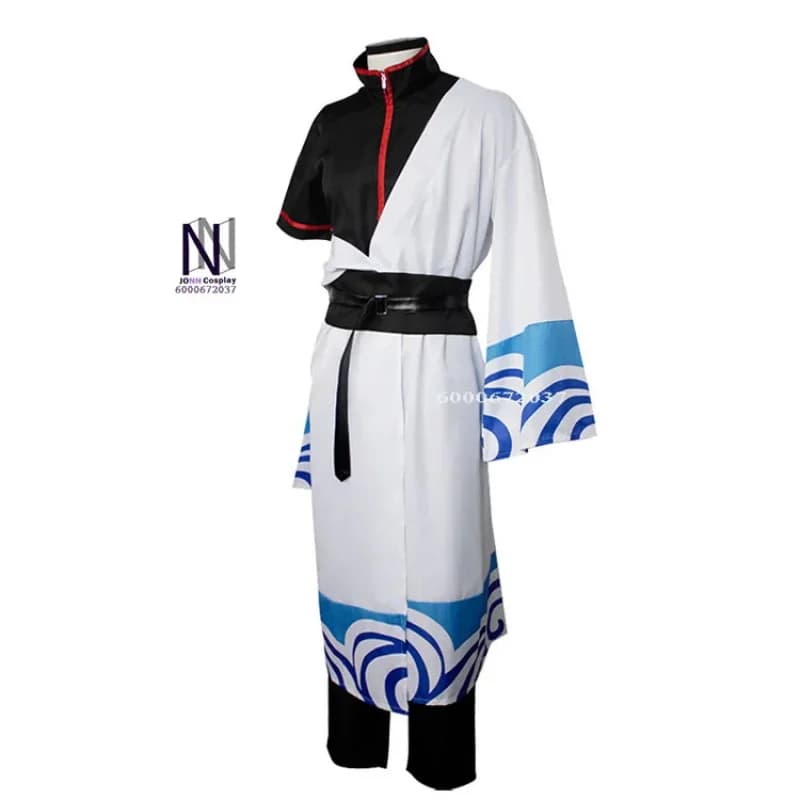 Costume Cosplay Gintama Sakata Gintoki - Outfit Yorozuya Silver-san con Parrucca;5'b\7,k/