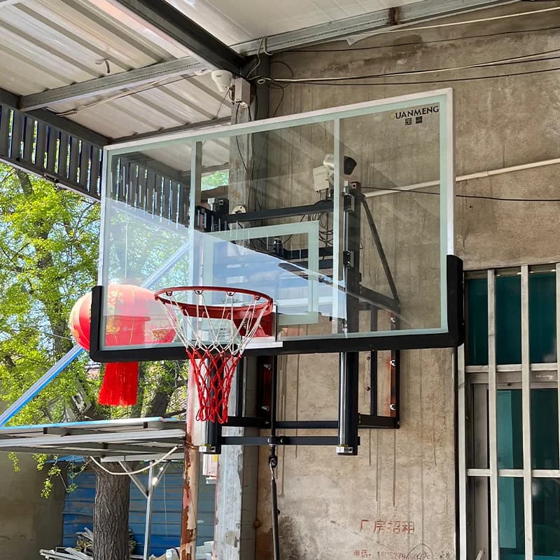 Supporto da basket portatile con manovella, da parete, con canestro da 72 pollici e tabellone rinforzato, attrezzatura da campo - Fornitura diretta dalla fabbrica