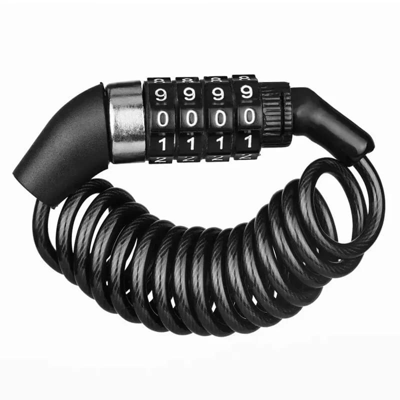 Motorcycle helmet lock Mini 4-digit password lock Steel cable Safe bike helmet Portable motorcycle accessories