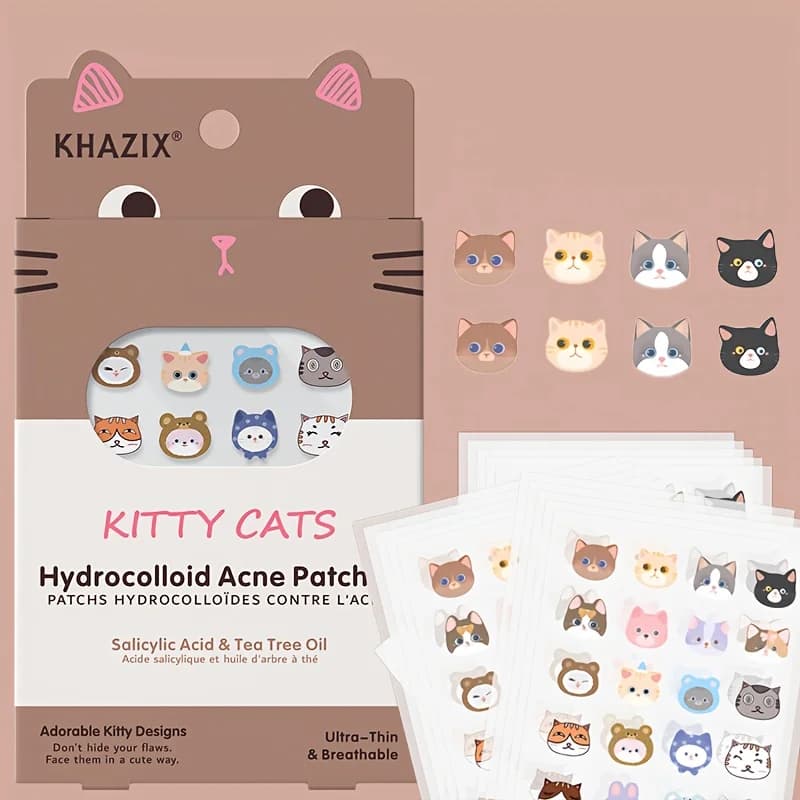 120-piece cartoon cat buffalo patch | Cover acne signs | Hide imperfections | Funny design | No residue | Not drying
