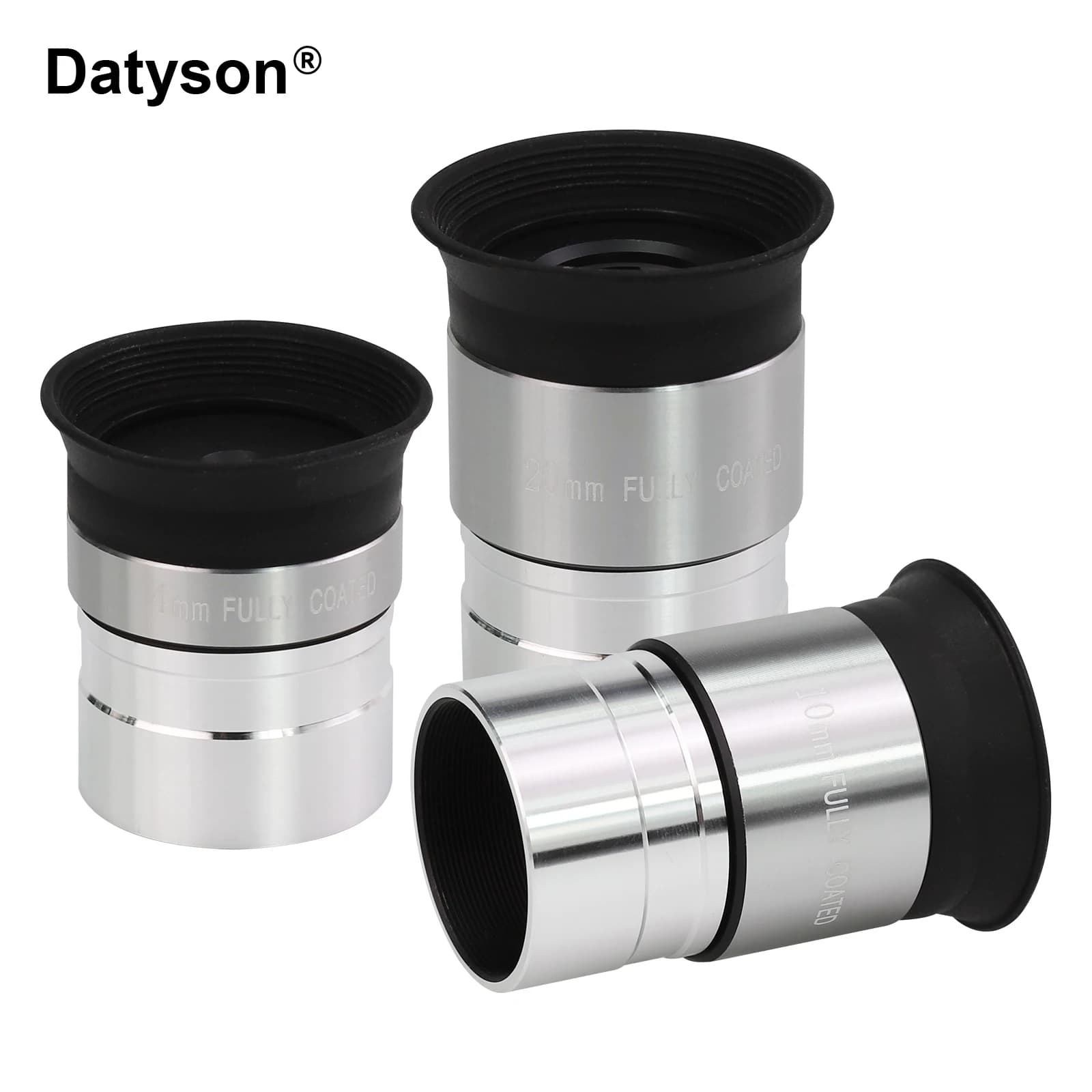 Datyson Oculare da 1,25 pollici Vetro ottico completamente rivestito 4mm,10mm,20mm Accessorio per telescopio astronomico Lente in metallo