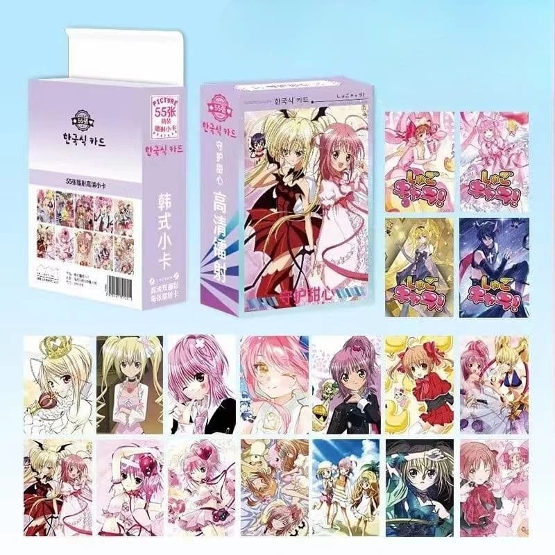 55pcs Shugo Chara Anime Peripheral Small Card Hinamori Amu Tsukiyomi Utau Kawaii LOMO Card Bookmark Collection Cards Gift
