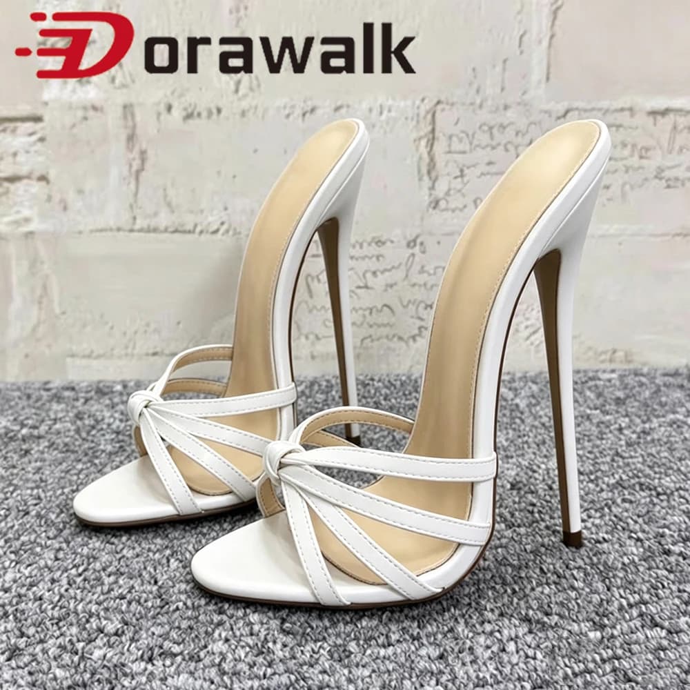 Sandali Estivi Bianchi Taglia 46 con Tacco Ultra Alto 14cm 16cm, Scarpe da Donna con Tacco a Spillo, Sandali da Festa Unisex