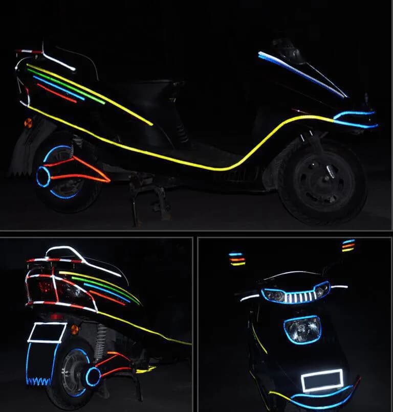 1cm*8m Reflective Tape, MTB Bike Fluorescent Stickers, Helmet and Motorcycle Strips, Cycling Safety Accessories