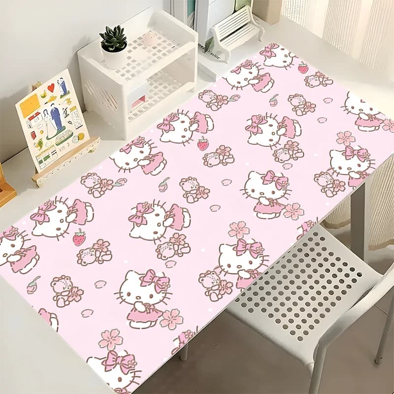 Game 90x40 cm Hello Kitty Anime PC Computer Gamer Desktop mouse pad for CS GO Office Laptop Kawaii Locking Edge Mousepad