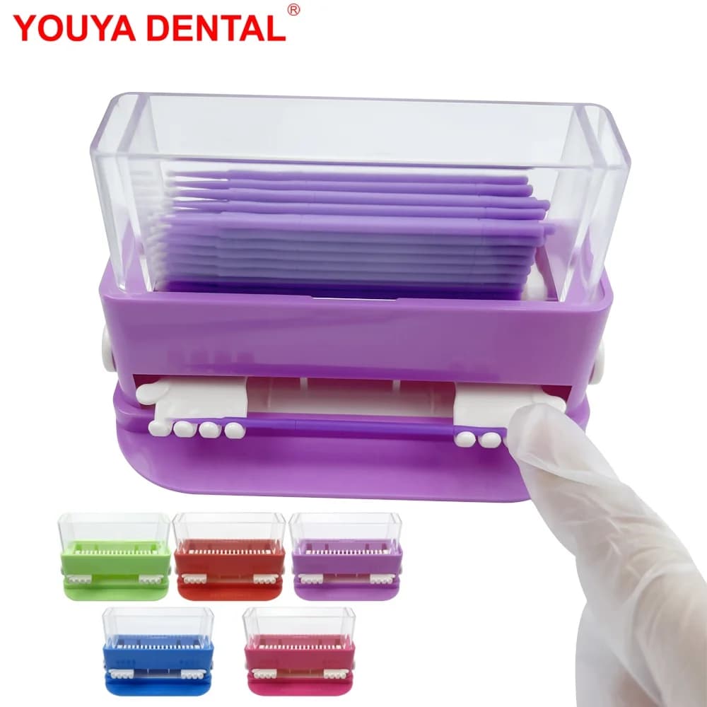 Dental Micro Applicator Dispenser Disposable Stick Brush Storage Box Cotton Tip Case Organizer Tool