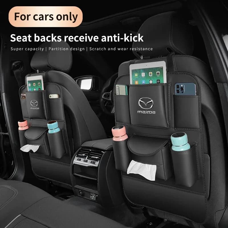 Per Mazda 3 5 6 SKYACTIV Axela Atenza CX30 CX5 CX8 CX9 MX5 RX8 RX7 BT50 Seggiolino auto Organizer Sedile posteriore Sacchetto di immagazzinaggio Pad Accessori
