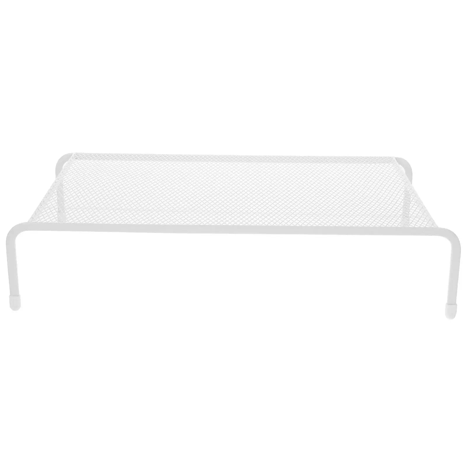Heavy-Duty Iron Monitor Riser Stand Single Layer Desktop Organizer for Computer Laptop Screen Elevation Storage Space Saving