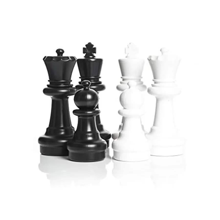 Grande Set di Scacchi da Esterno con Re Alto 30 cm - 32 Pezzi Durevoli in HDPE dai Colori Vivaci per Giochi da Giardino in Famiglia - Tabellone Non Incluso