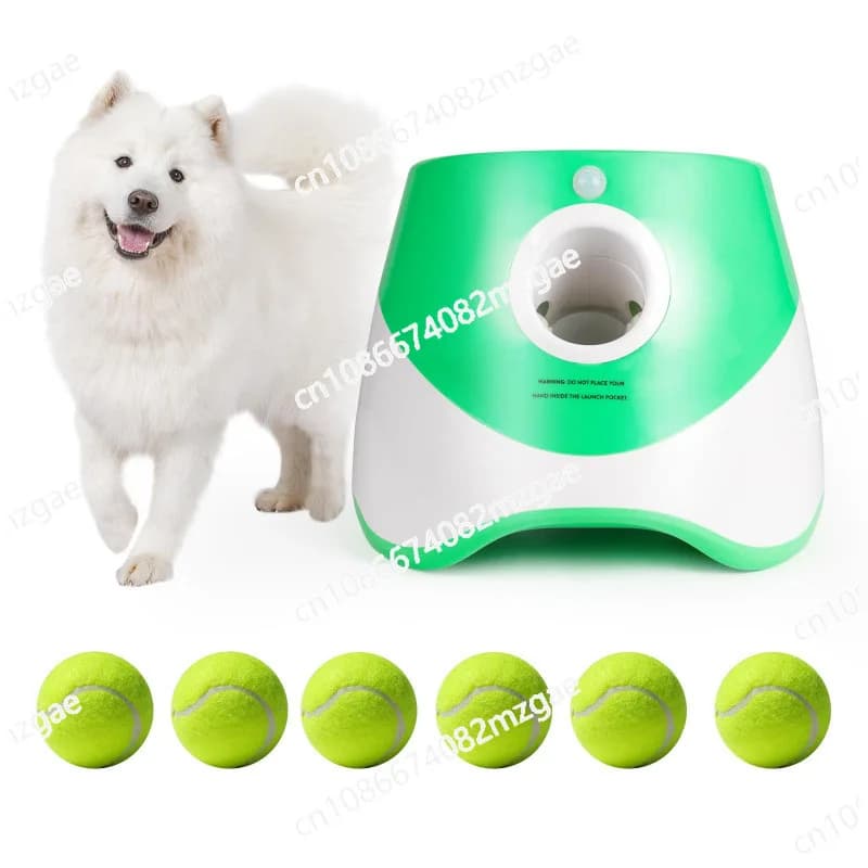 Lanciatore Automatico di Palline per Cani, Macchina Interattiva per Lanciare Palline da Tennis, Giocattolo Divertente per Cani da Esterno