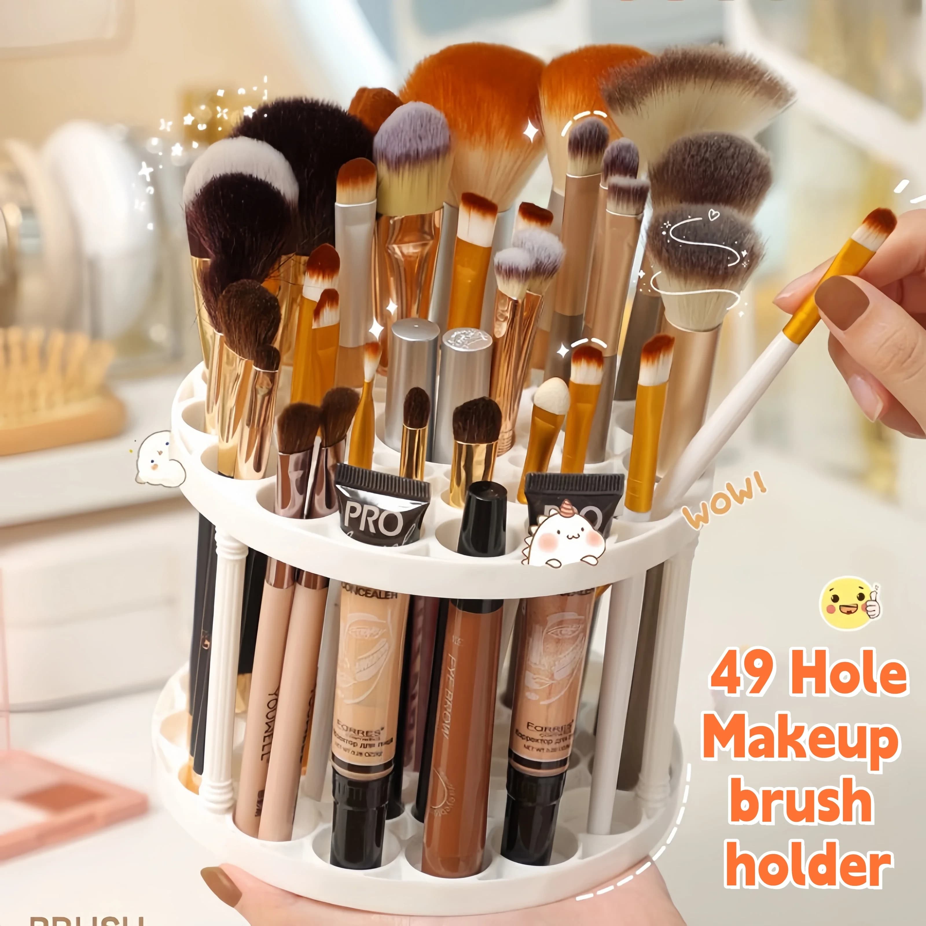 Porta pennelli per trucco Portaoggetti per cosmetici da tavolo Porta pennelli per rossetto Porta pennelli per trucco Toletta Scatola di immagazzinaggio per smistamento