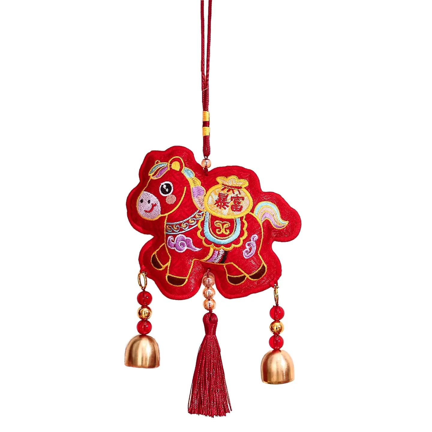Lucky Bag Ornament New Year Pendant For Spring Festival Lucky Charm Prosperity Symbol Bravery Motif Wind Chime Style