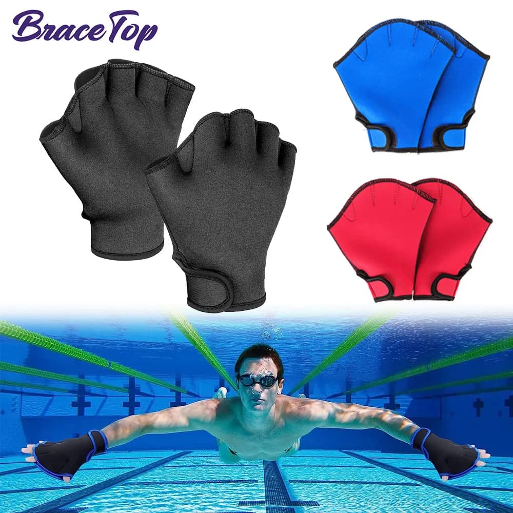 Swimming Gloves Training Gloves for Water Swimming Gloves Neoprene Training Gloves for Water Resistance for Fitness Palmies for Swimming Dives
