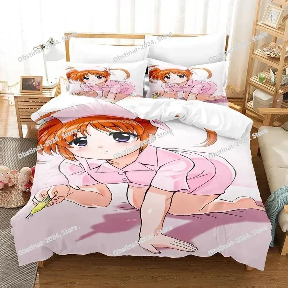 3D Anime Kawaii Girls Rizelmine Set biancheria da letto stampato con federa Copripiumino morbido singolo matrimoniale Queen Super King Size