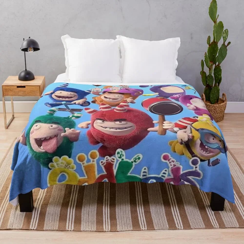 Oddbods TV Animation 2020 Throw Blanket Summer Bedding Blankets Kawaii Blanket Personalized Gift throw blanket