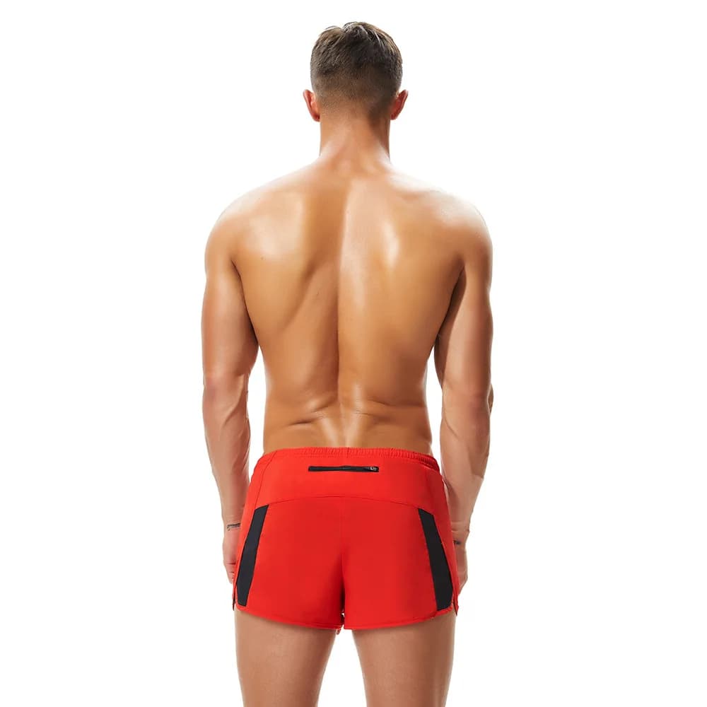 Men's fashion sports shorts wholesale, lined with mesh comfortable loose fitness running belt rear pocket 9501
