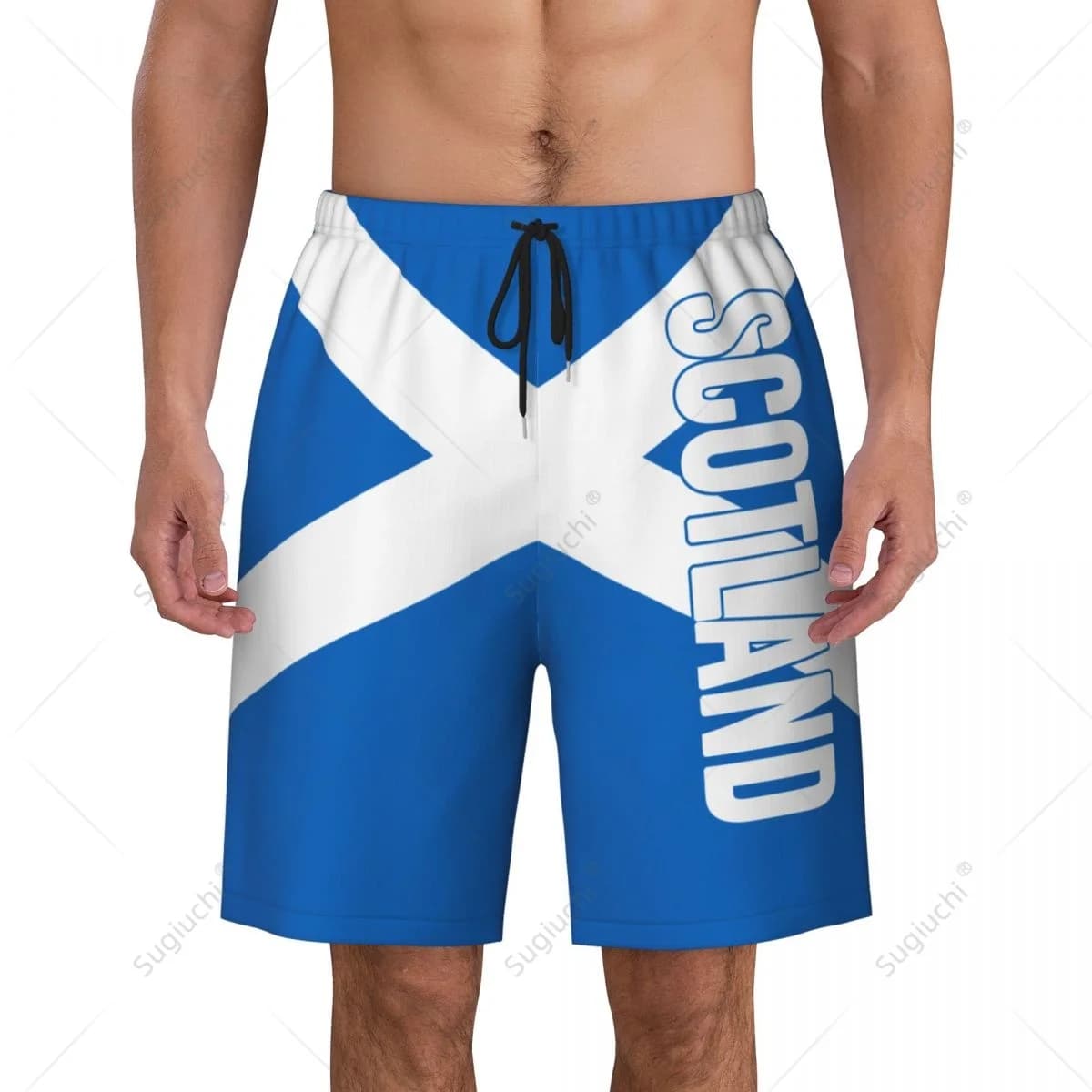 Pantaloni da spiaggia con bandiera scozzese da uomo pantaloncini da surf surf ragazzi calcio ciclismo costumi da bagno in esecuzione poliestere