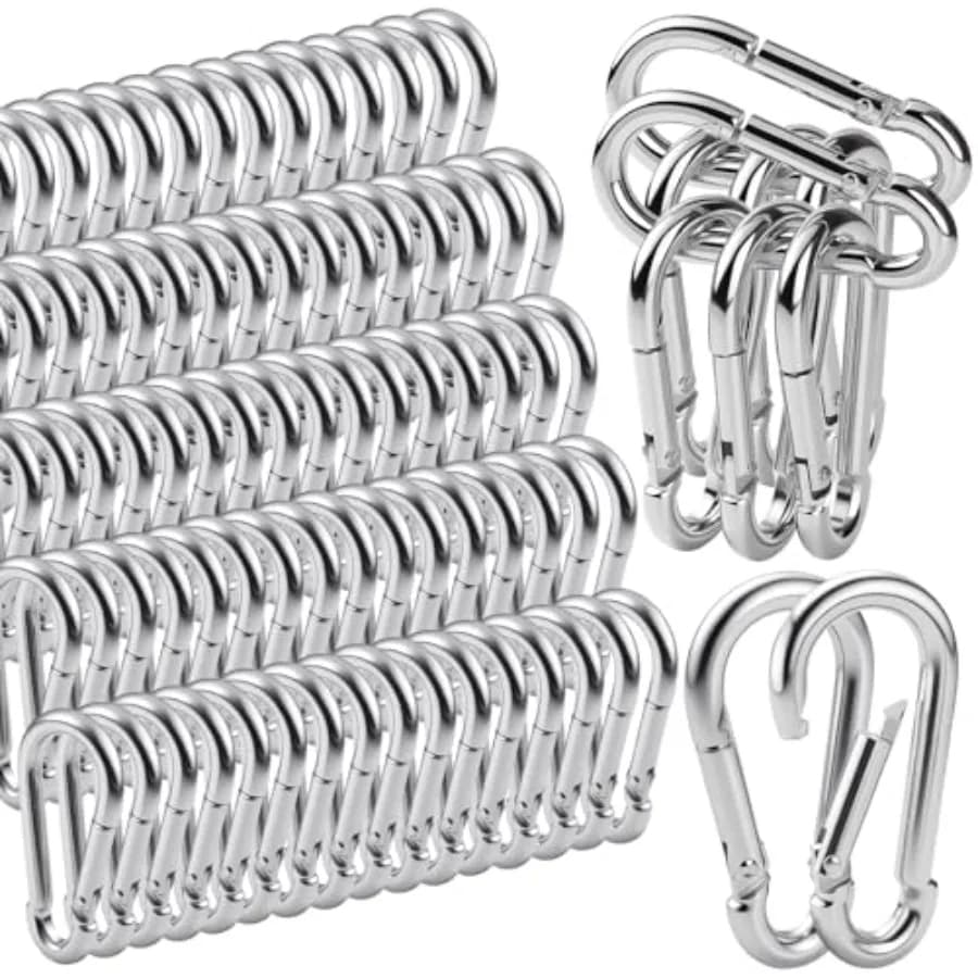Confezione di Moschettoni a Molla M6, Clip per Moschettone Resistente da 1/4 di Pollice, Connettori a Molla di Sicurezza per Guinzagli per Cani