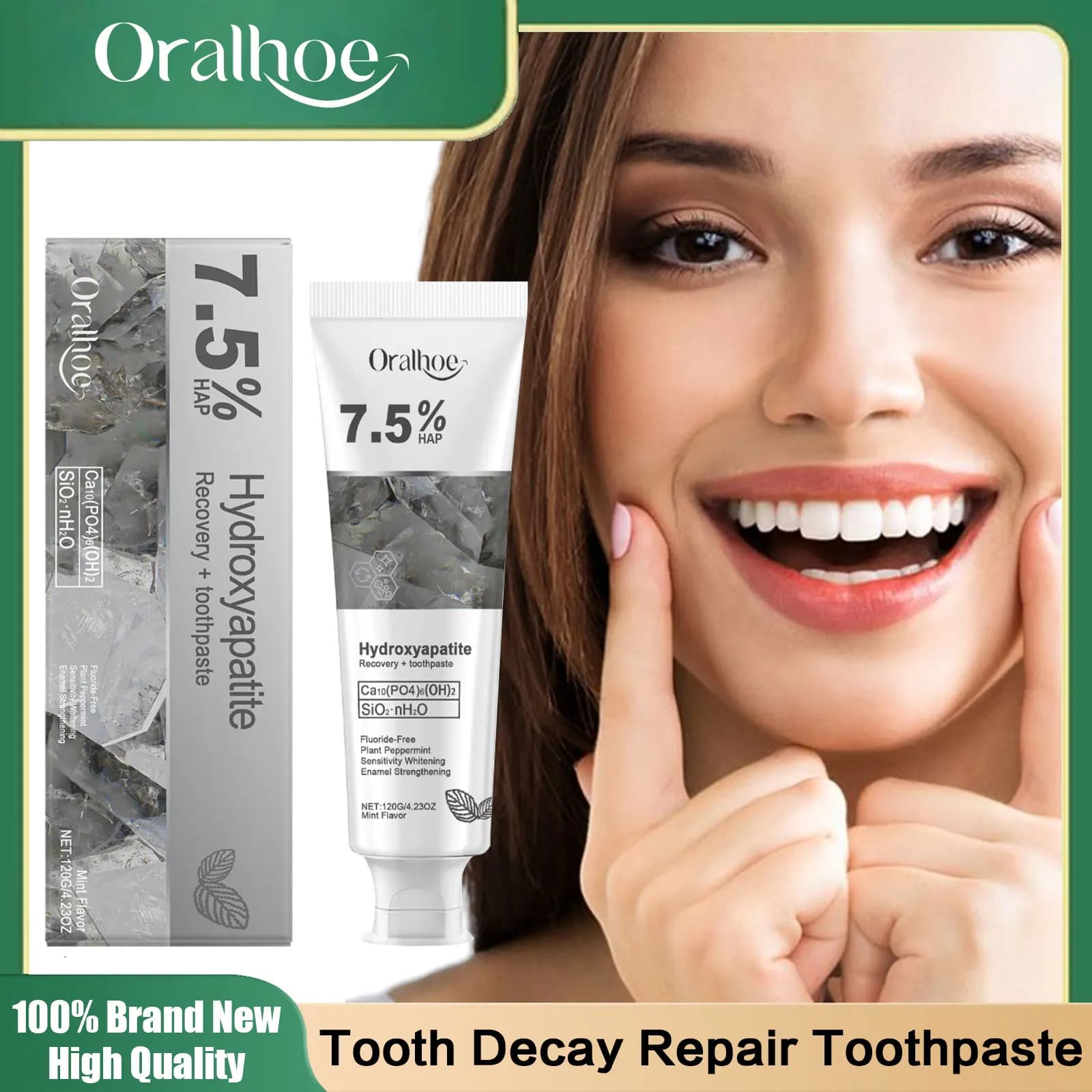 Teeth whitening toothpaste Oral hygiene cleansing Dentale soothes sensitive gums Improve tooth filling Hydrosapatite toothpaste